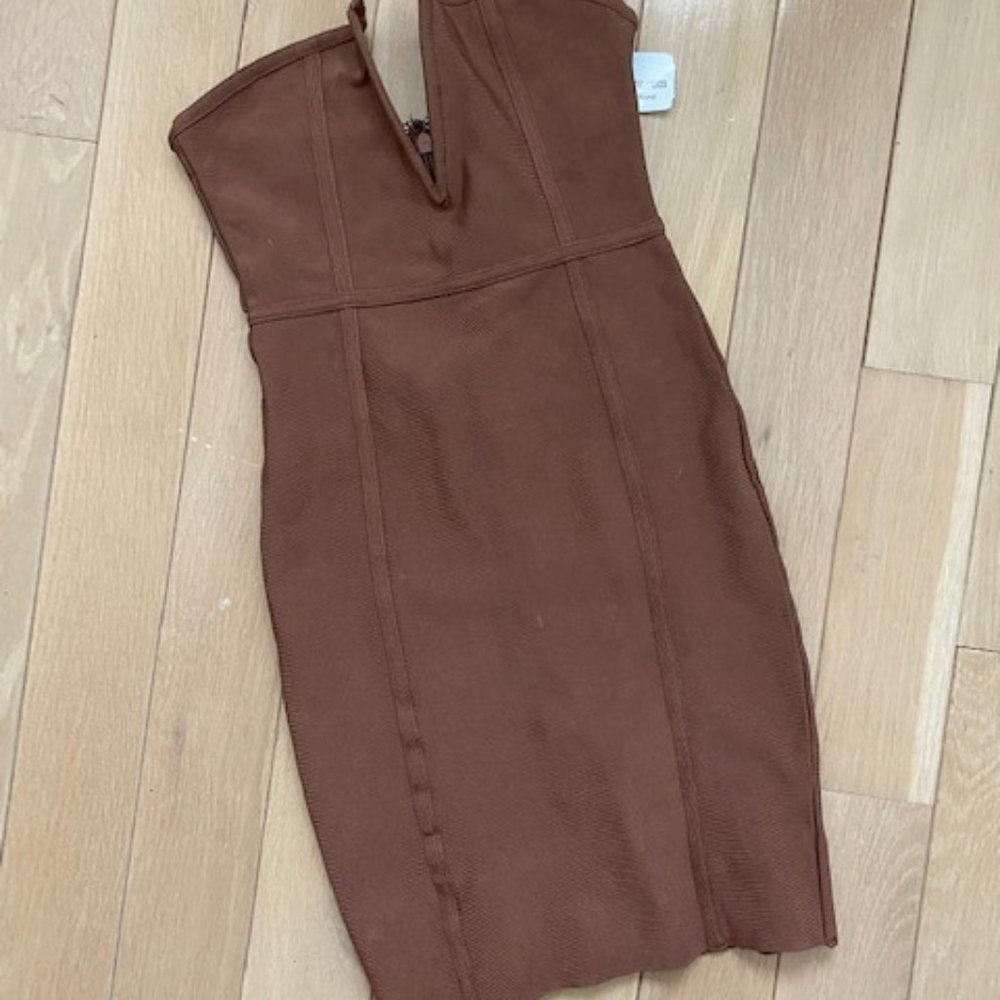 Windsor Strapless Chocolate Brown Dress